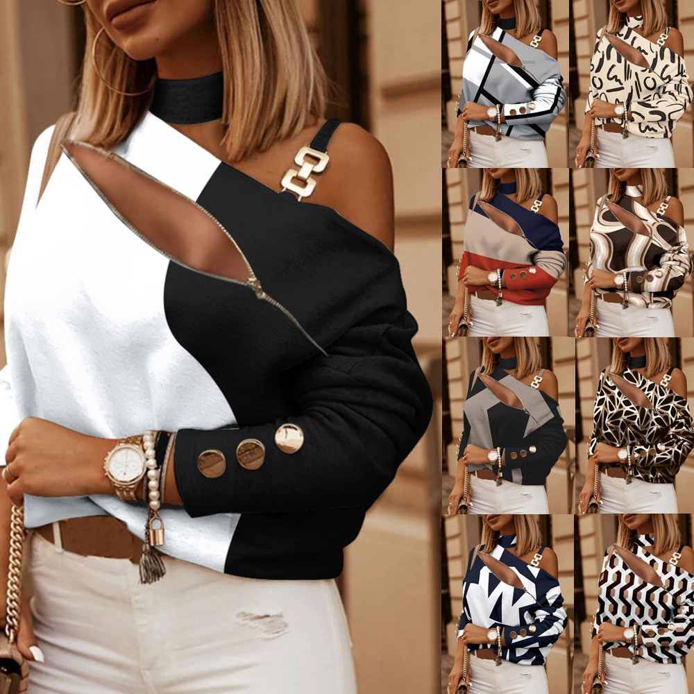 Off Shoulder Blouse - Blus Wanita Model Off Shoulder dengan