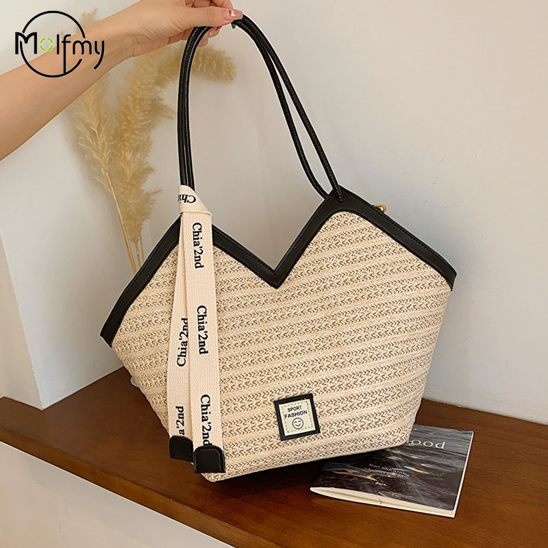 Beach Bag Straw - Tas Pantai Wanita Tas Tangan Bahu