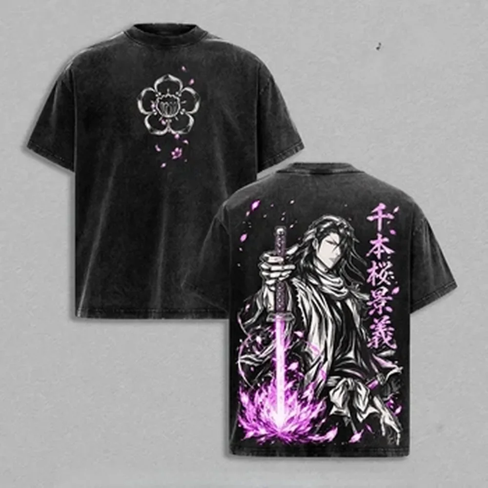 Summer Clothing Vintage - Kaos BLEACH Kuchiki Byakuya Anime Vintage