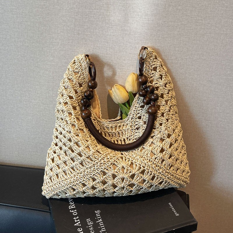Beach Bag Straw - Tas Bahu Anyaman Jerami Kapasitas Besar
