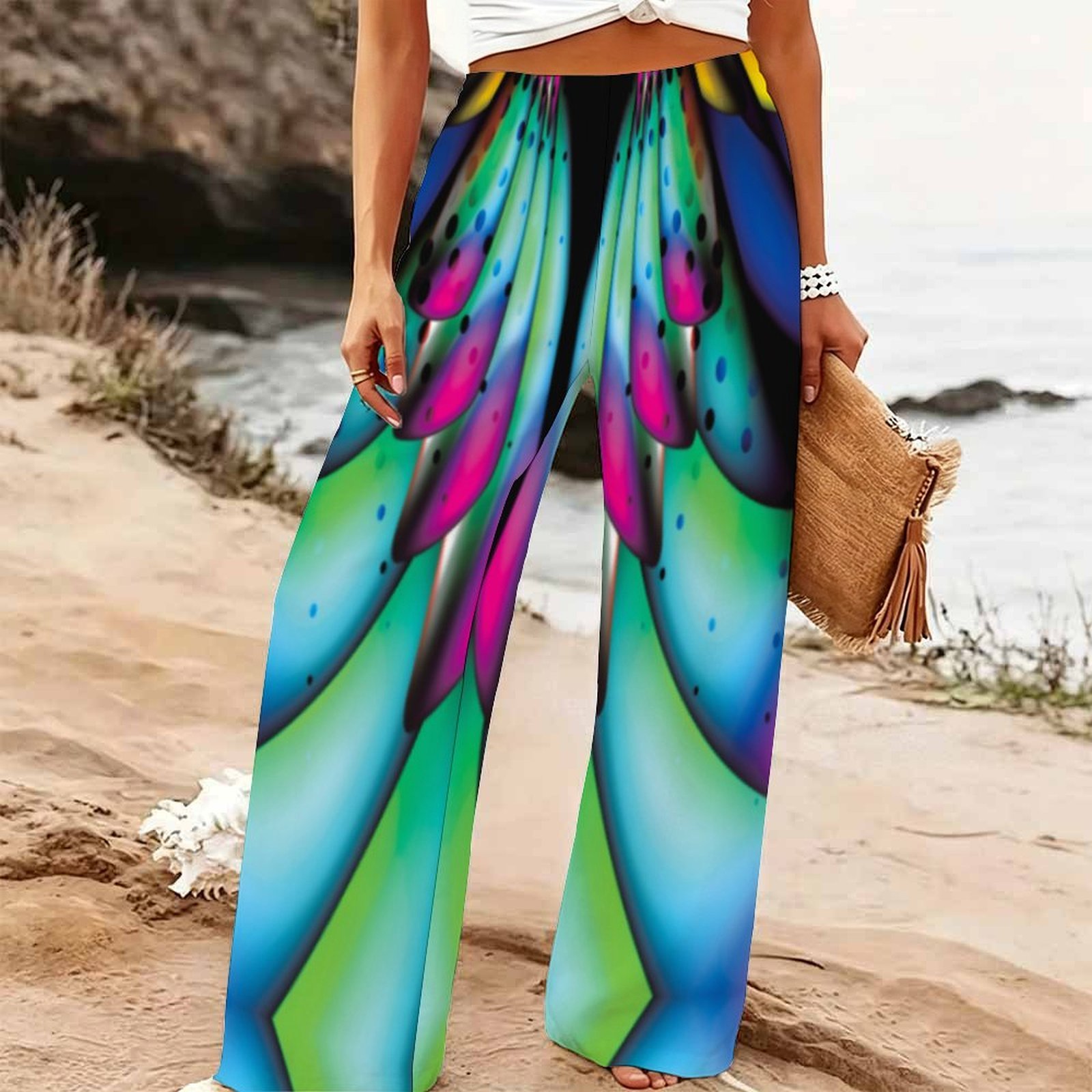 Palazzo Pant Wide - Celana Panjang Wanita Model Palazzo Motif
