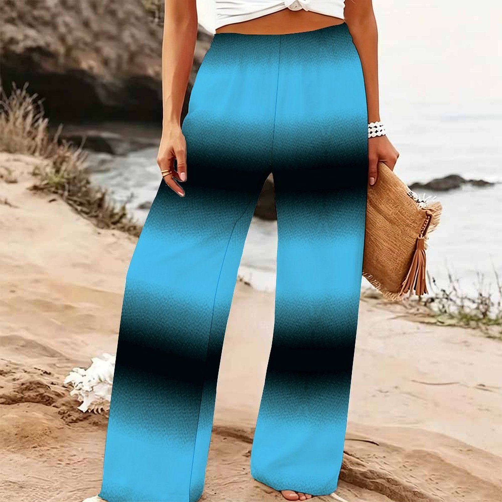 Palazzo Pant Wide - Celana Panjang Wanita Model Palazzo Motif