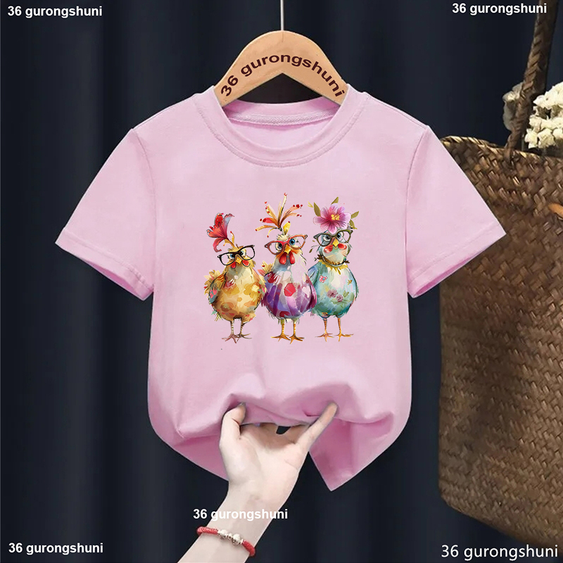 Summer Loving Kids Clothing - Kaus anak perempuan motif bunga ayam