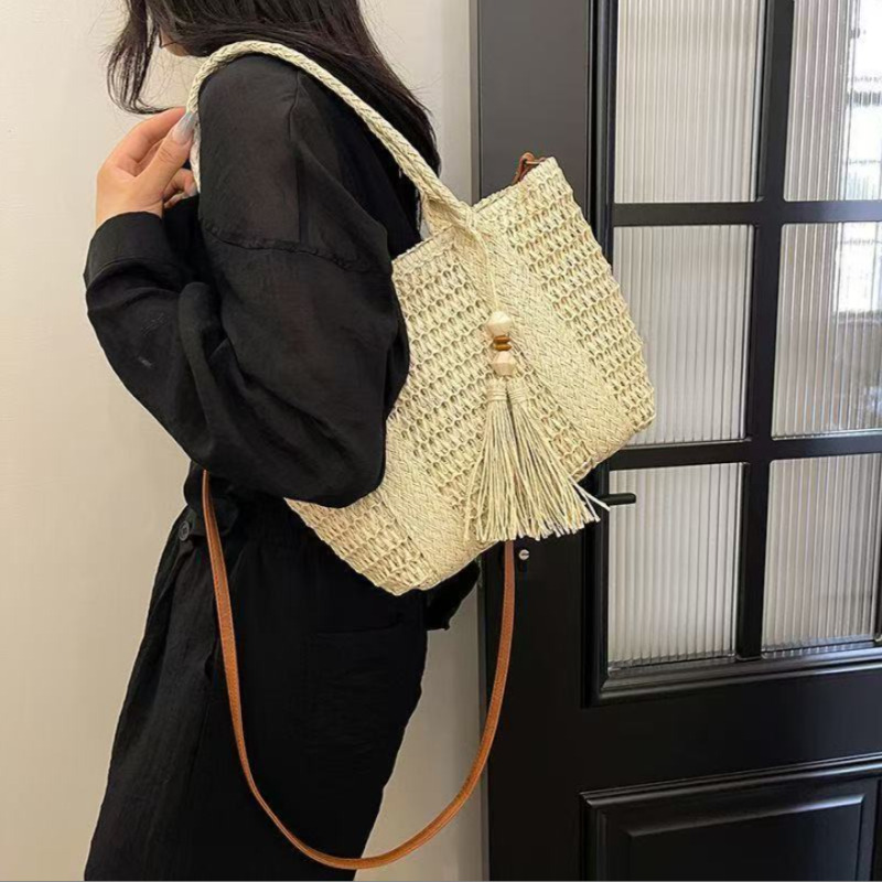 Beach Bag Straw - Tas Selempang Wanita Gaya Baru Anyaman