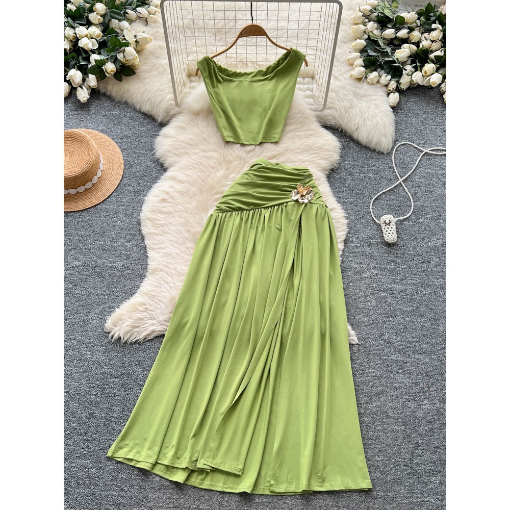 Summer Clothing Vintage - Gaun musim panas wanita bergaya Korea