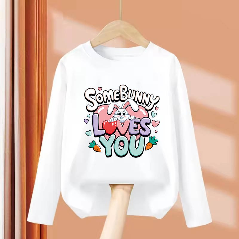 Summer Loving Kids Clothing - Kaus Desain Hati Cinta Kelinci Lucu