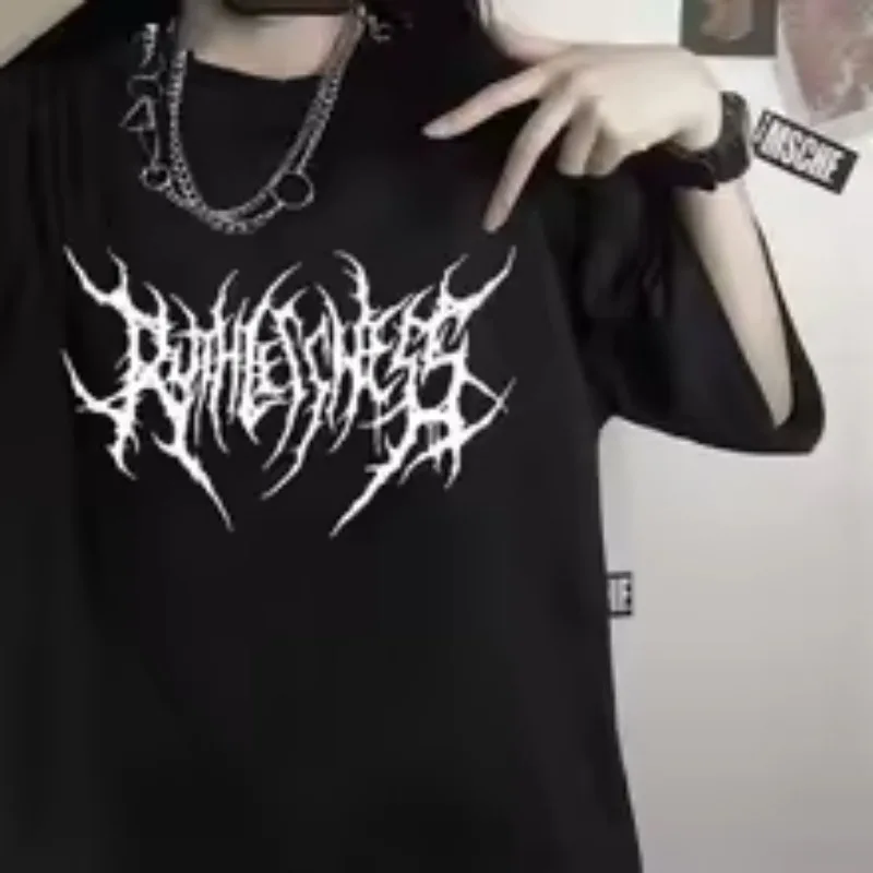 Summer Goth Clothing - Pakaian Fashion Kaus Wanita Kasual Leher