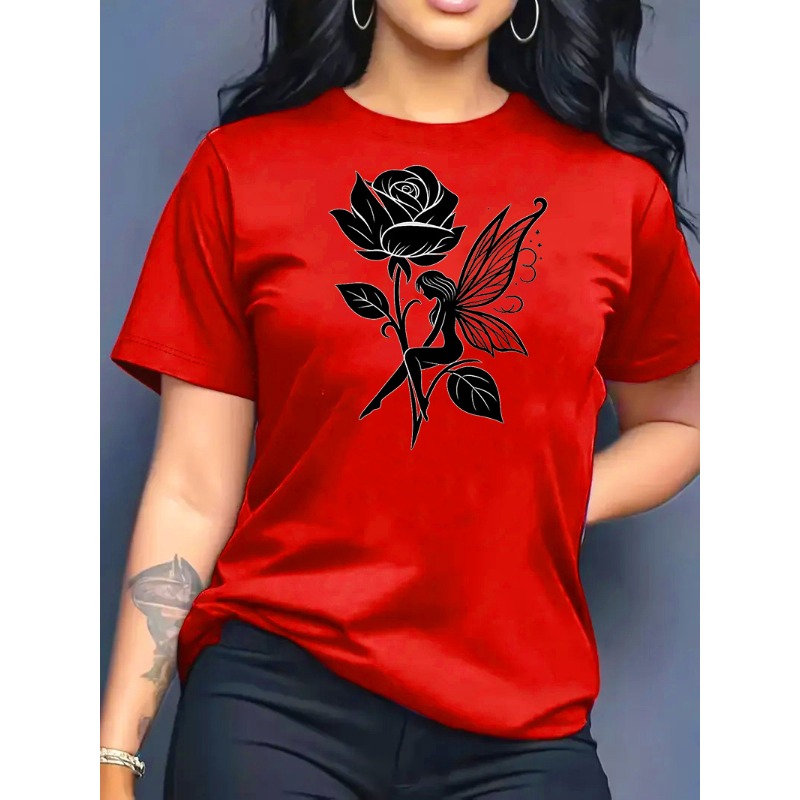 Kaos Wanita Motif Peri Mawar,  - Summer Rose Clothing ulasan dan harga