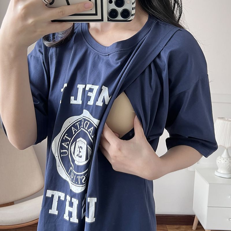 Gaun Menyusui Ibu Hamil Kaus P - Summer Clothes ulasan dan harga