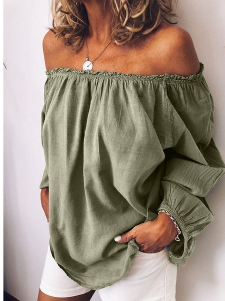 Kemeja Wanita Lengan Panjang M - Off Shoulder Blouse ulasan dan harga