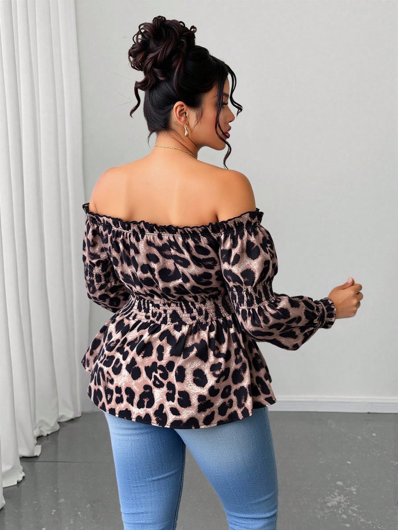 Blus Modis Wanita Ukuran Besar - Off Shoulder Blouse ulasan dan harga