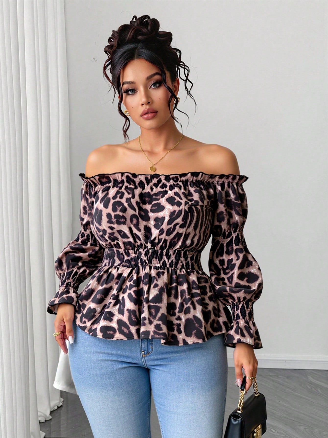 Blus Modis Wanita Ukuran Besar - Off Shoulder Blouse ulasan dan harga
