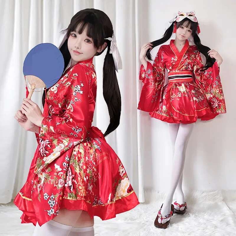 Gaun Kimono Modifikasi Jepang  - Summer Clothing Sets Women ulasan dan harga