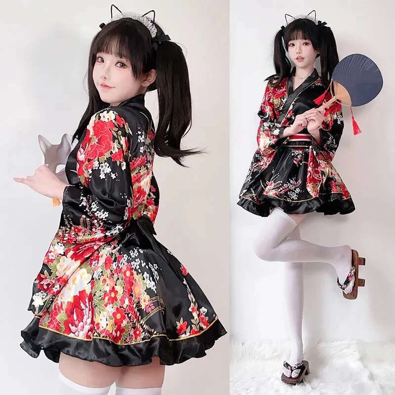 Gaun Kimono Modifikasi Jepang  - Summer Clothing Sets Women ulasan dan harga