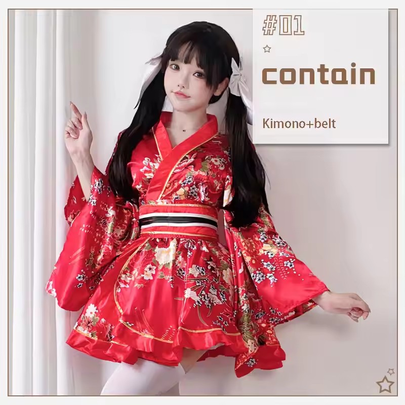 Gaun Kimono Modifikasi Jepang  - Summer Clothing Sets Women ulasan dan harga
