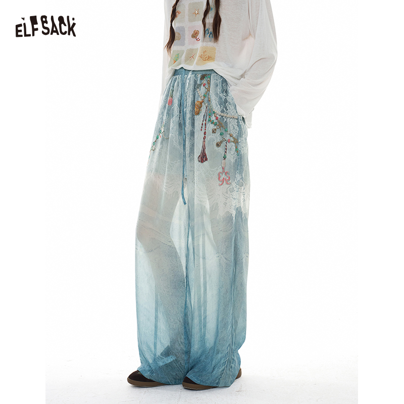 ELFSACK Celana Kaki Lebar Moti - Palazzo Pant Wide ulasan dan harga