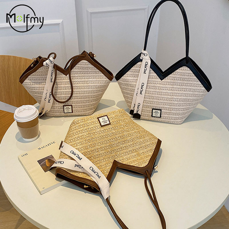 Tas Pantai Wanita Tas Tangan B - Beach Bag Straw ulasan dan harga