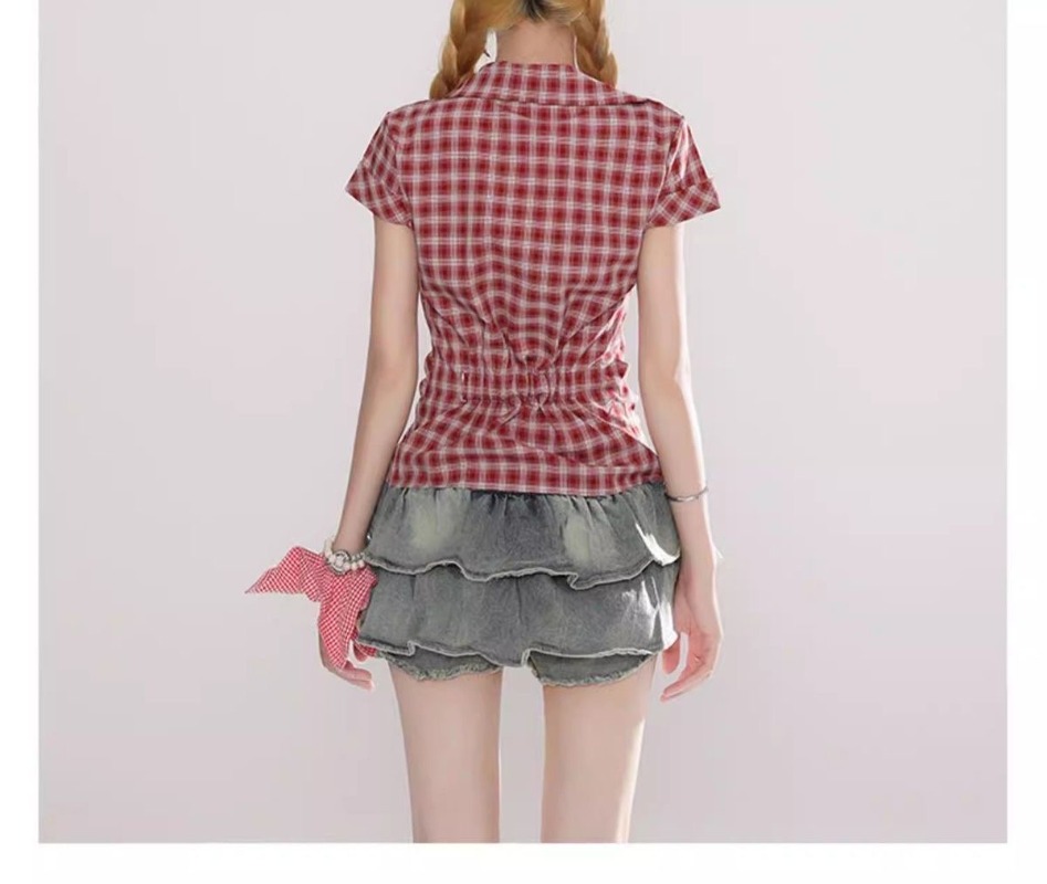Kemeja Kotak-kotak Gotik Vinta - Summer Goth Clothing ulasan dan harga