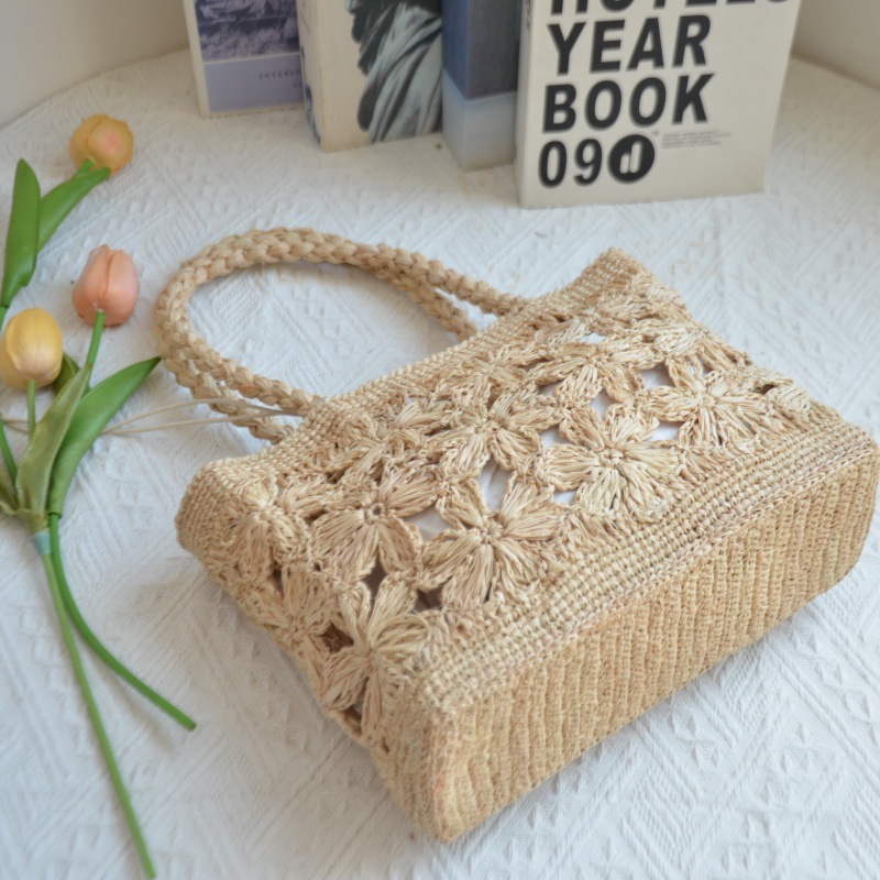 Tas Jerami Bohemian Motif Bung - Beach Bag Straw ulasan dan harga