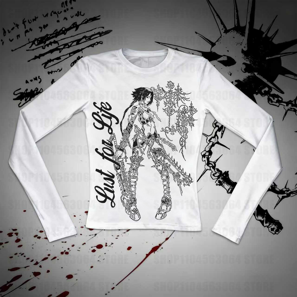 Pakaian wanita, kaos motif Y2k - Summer Goth Clothing ulasan dan harga
