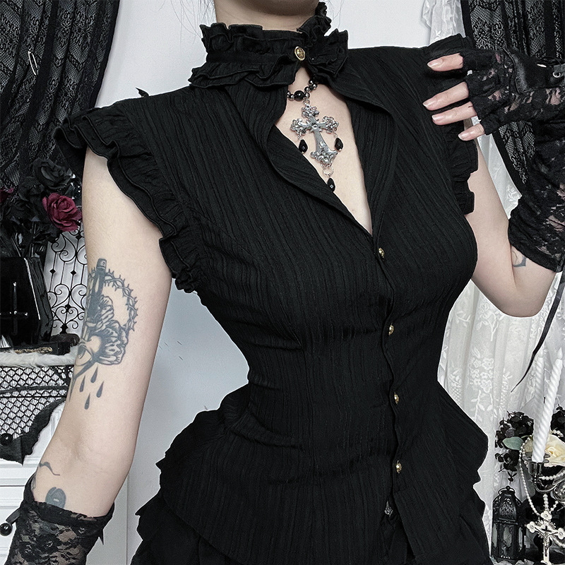 Kemeja Wanita Goth Dark 90s Gr - Summer Goth Clothing ulasan dan harga