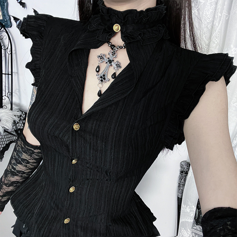 Kemeja Wanita Goth Dark 90s Gr - Summer Goth Clothing ulasan dan harga