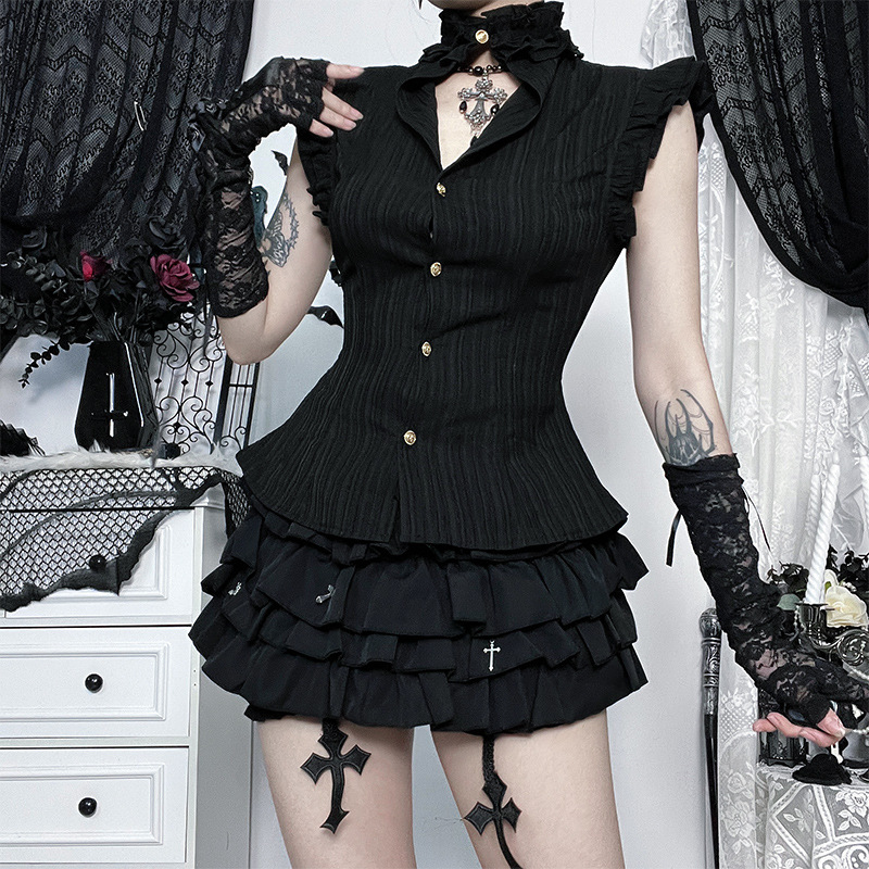 Kemeja Wanita Goth Dark 90s Gr - Summer Goth Clothing ulasan dan harga