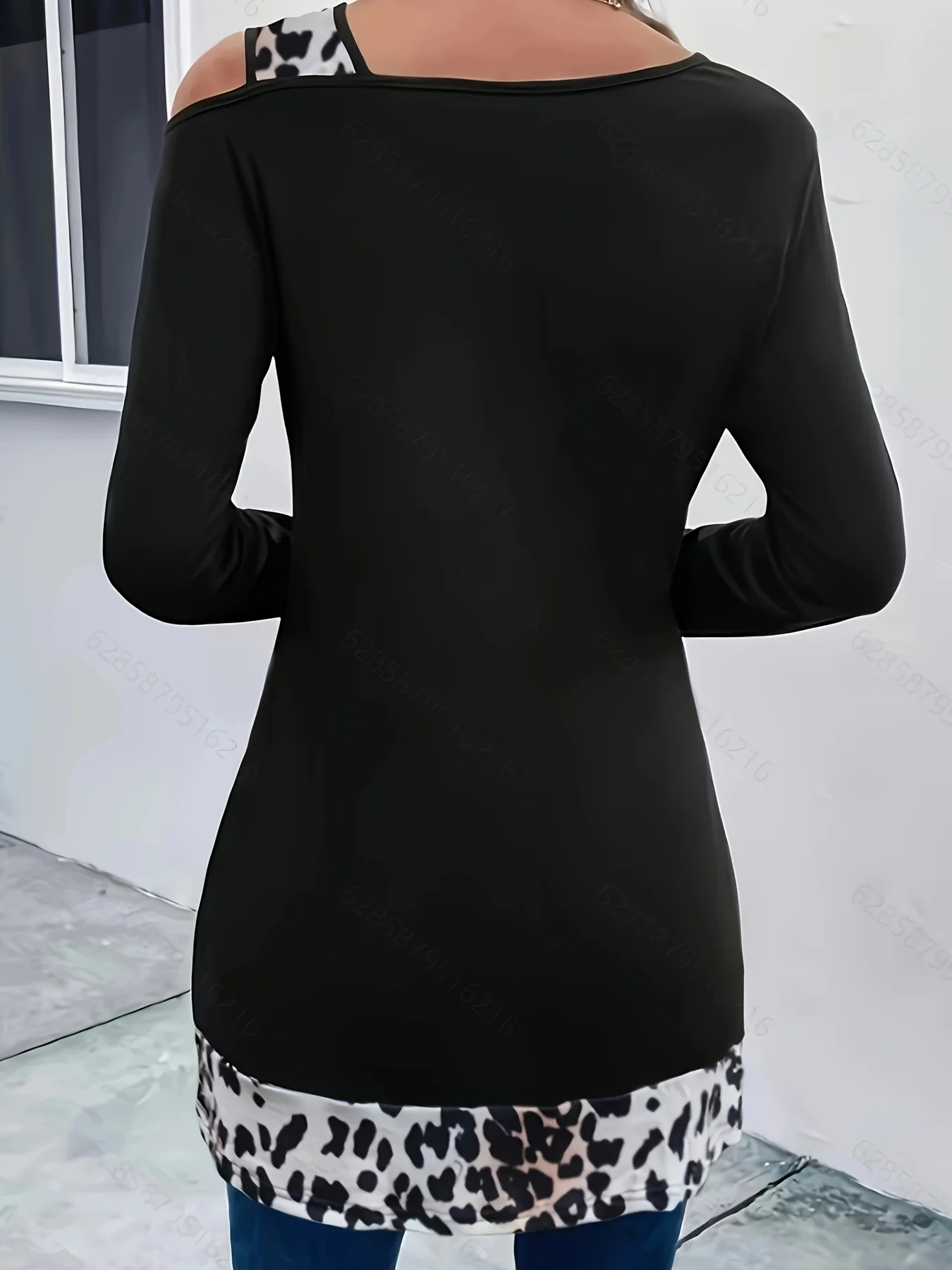 T-shirt Lengan Panjang Blok Wa - Off Shoulder Blouse ulasan dan harga