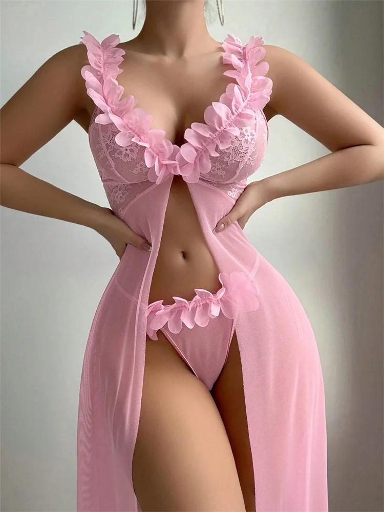 Gaun Tidur Transparan Berenda  - Summer Holiday Clothing Women ulasan dan harga