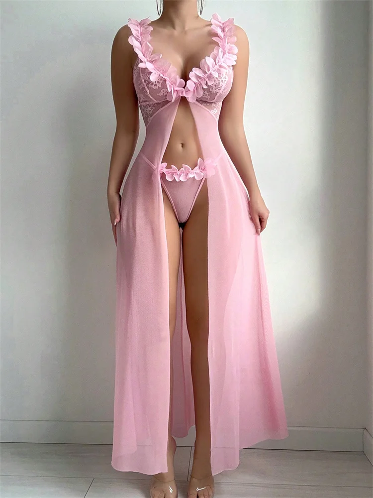 Gaun Tidur Transparan Berenda  - Summer Holiday Clothing Women ulasan dan harga