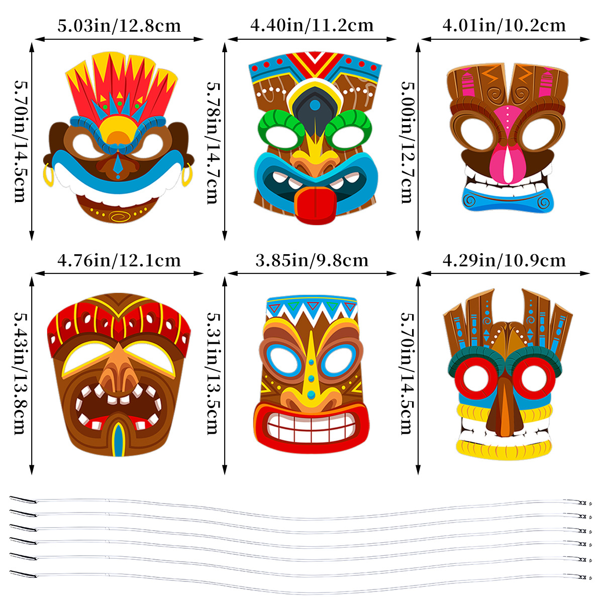12Pcs Topeng Mata Kertas Tema  - Summer Clothes ulasan dan harga