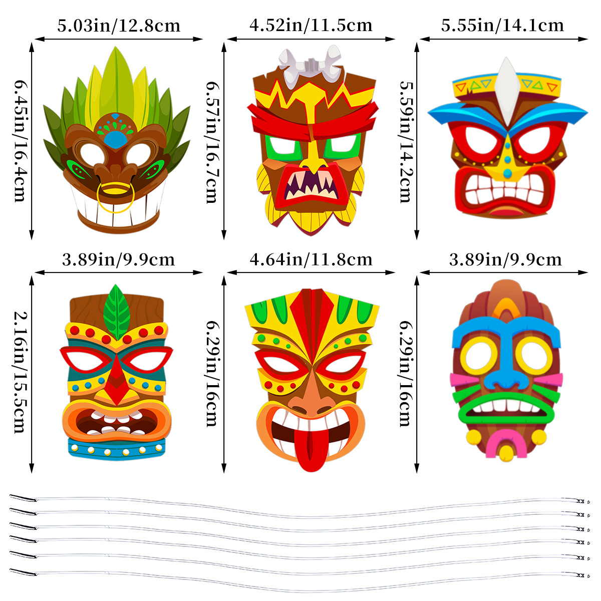 12Pcs Topeng Mata Kertas Tema  - Summer Clothes ulasan dan harga