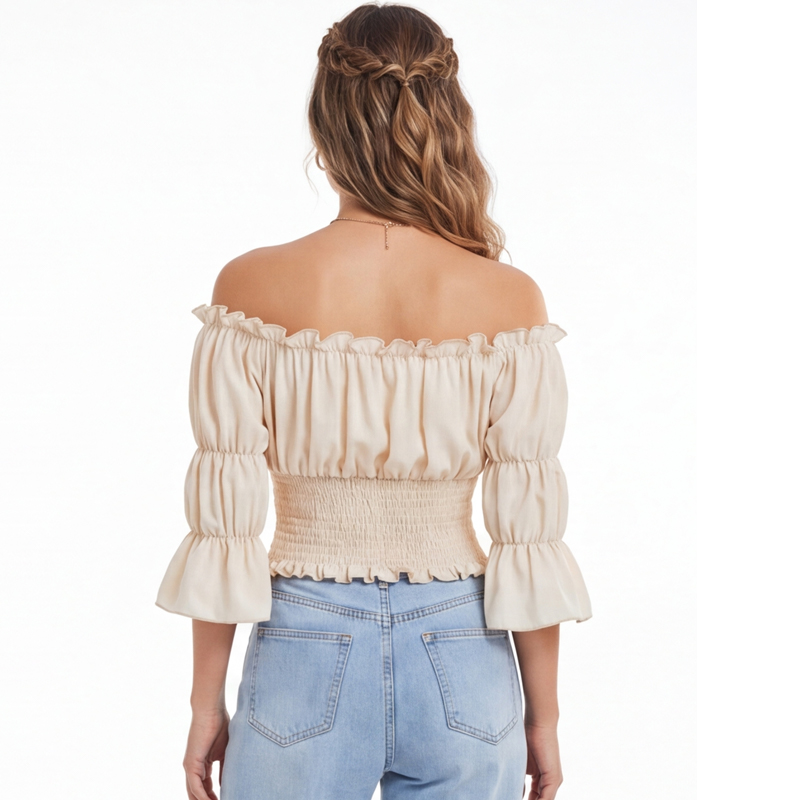 Blus Renaissance Atasan Wanita - Off Shoulder Blouse ulasan dan harga