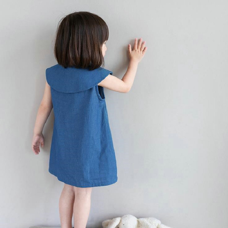 Gaun Denim Kerah Tanpa Lengan  - Summer Loving Kids Clothing ulasan dan harga