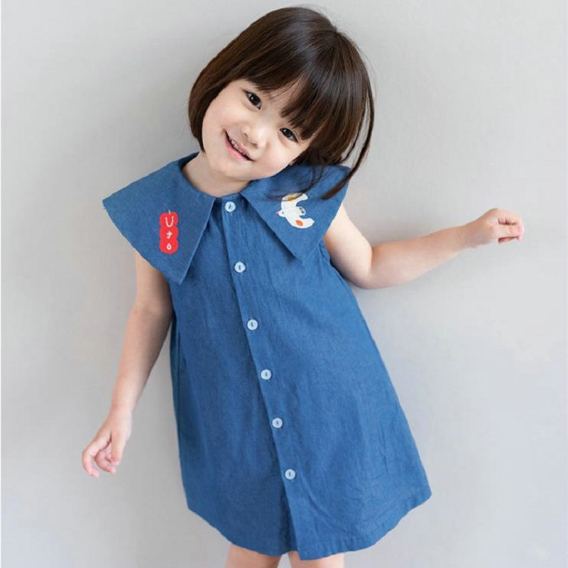 Gaun Denim Kerah Tanpa Lengan  - Summer Loving Kids Clothing ulasan dan harga