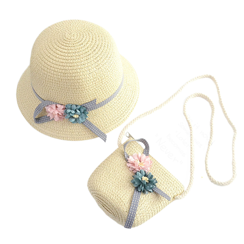 1Set Topi Jerami dan Tas Anak  - Beach Bag Straw ulasan dan harga