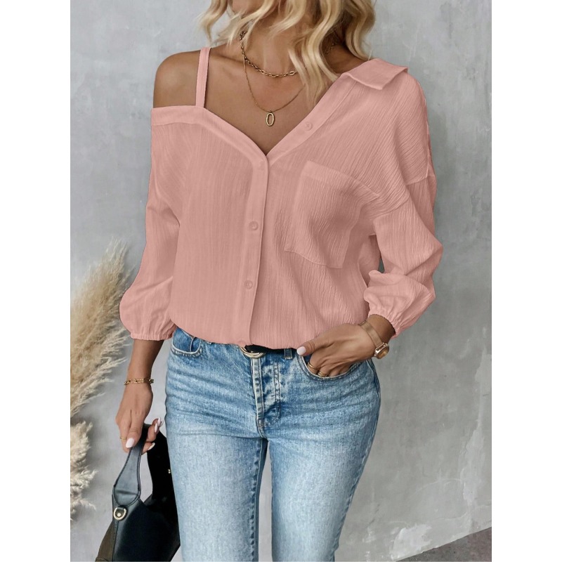 Blus Wanita Ukuran Besar 1XL-5 - Off Shoulder Blouse ulasan dan harga